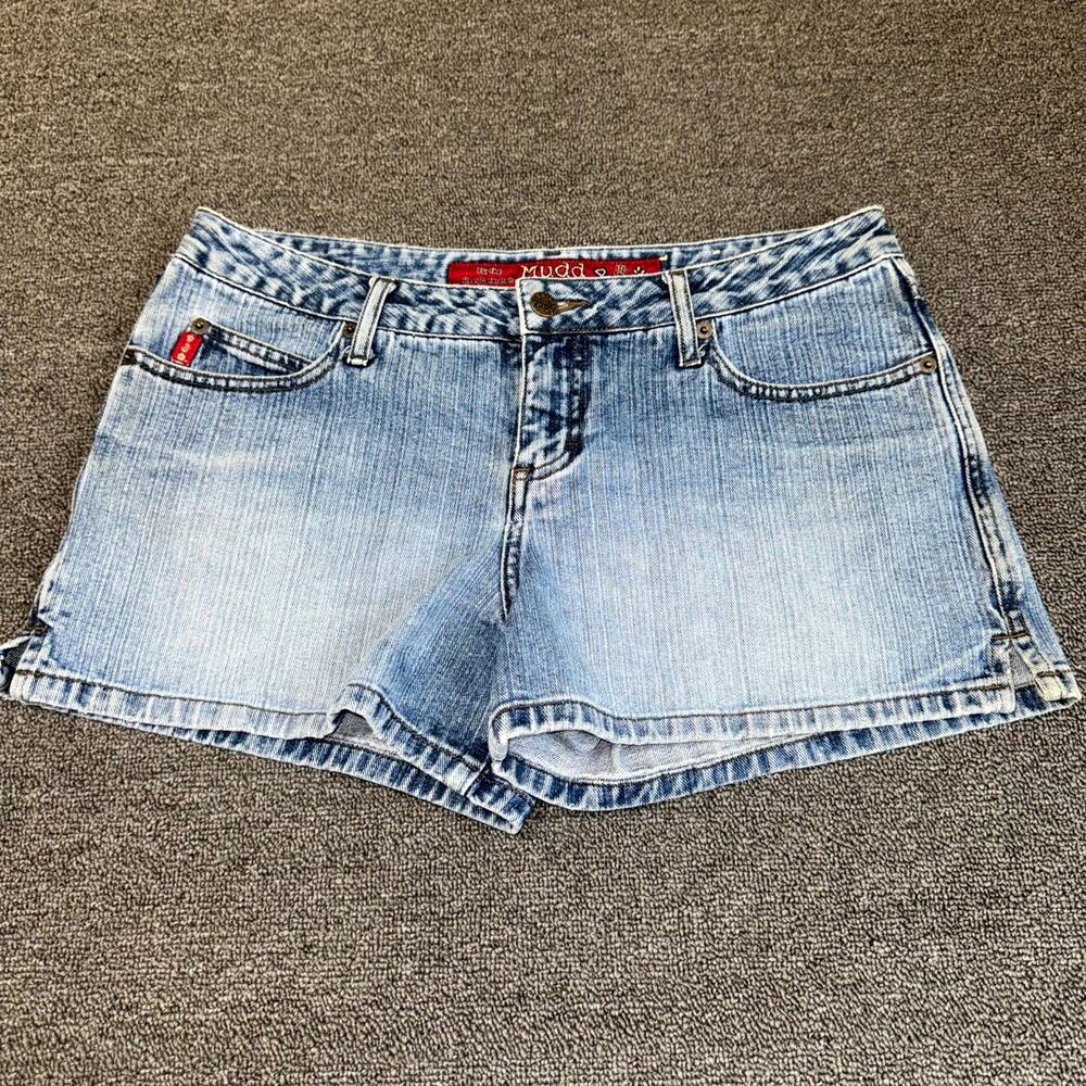VTG Y2K Mudd Denim Shorts Womens 11 Blue Medium Wash Cotton Summer 3" Inseam
